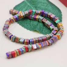 6mm Fashion New Cube Rainbow Turkey stone loose DIY beads Women Jewelry crafts making design 15" 2pc/lot Girls Gifts 2024 - buy cheap