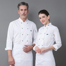 Chef's Work Clothes Long Sleeves Hotel Restaurant Dining Hall Barbecue Breathable Plus Size Women Men Cook's Top Clothes H2061 2024 - buy cheap