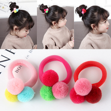 AIKELINA 3PCS Cute 3 Balls Elastics Rubber Bands Hair Holders Bands Gum Fashion Kids Candy Headwear Girl's Hair Accessories 2024 - buy cheap