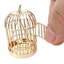 Casa de muñecas en miniatura con jaula metálica para pájaro, muebles para decoración de casa de muñecas, jaula para pájaros, 1:12 2024 - compra barato
