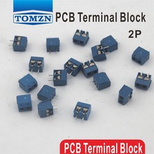 Conector de Bloque de terminales PCB azul, 2 pines, 5mm, 100 Uds. 2024 - compra barato
