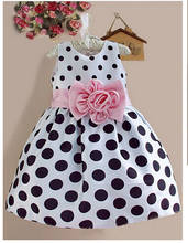 Детское платье в горошек, с цветочным принтом 2024 - купить недорого