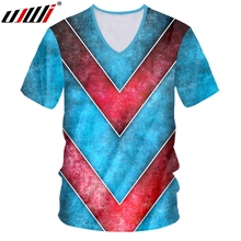 UJWI-Camiseta a rayas de estilo chino para hombre, camisa con cuello de pico, color rojo y azul, 3D, gran oferta, 5XL talla grande, 2018 2024 - compra barato