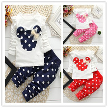 children Set Dot Long Sleeve Cotton For Baby Girl Clothes girls Suits  Children Set T-Shirt+Pant Spring/Summer wear 2024 - buy cheap