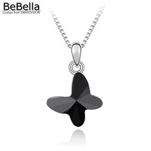 BeBella black crystal butterfly pendant necklace Made with Austrian crystals from Swarovski for women gift 2024 - buy cheap