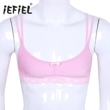 Iequel-ropa interior Sexy Gay para hombre, bragas de tirantes, Bralette sin aros, Top para dormir, sorpresa 2024 - compra barato