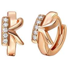 Huggie Earrings "K" Letter Design  Rose Gold Filled Womens Hoop Earrings 2024 - buy cheap