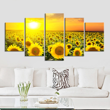 5 Pieces Sunflower Oil Art Canvas Painting No Frame Wall Pictures for Living Room Modern Printed Paintings Wall Art Picture 2024 - buy cheap