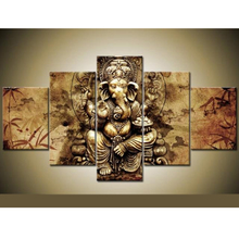 Frame Art HD Printed Canvas Poster Home Decoration 5 Panel Ganesha Red Maple Tree Living Room Wall Modular Pictures Painting 2024 - buy cheap