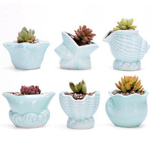 Vaso de cerâmica série oceano, vaso de flores esculpido, para plantas e jardins 2024 - compre barato