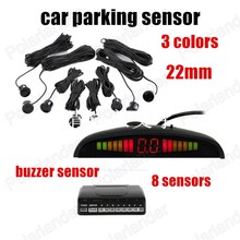 Indicador de alarme sonoro com 8 sensores, 22mm, 3 cores, 12v, sistema de monitoramento de estacionamento, radar de backup 2024 - compre barato