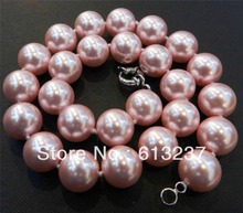 10mm carcasa Rosa imitación-perlas redondas cadenas collares cuerda alta calidad mujeres envío gratis fabricación de joyas 18 pulgadas MY2012 2024 - compra barato