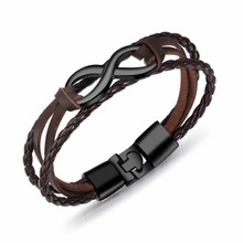 Punk sorte oito pulseira masculino jóias pulseiras de couro pulseiras para mulheres moda melhor amor presentes de navegação #280080 2024 - compre barato