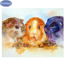 Kufwkey mosaic cute guinea pig diamond painting Cross Stitch,animal diamond Embroidery Full square/round stones display Crafts 2024 - buy cheap