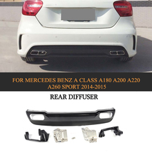 PP Car Rear Diffuser Lip With Exhaust Muffler Tips For Mercedes Benz A Class A180 A200 A220 A260 Sport Hatchback 4 Door 14-15 2024 - buy cheap