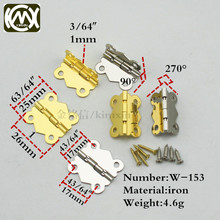 25*26mm 50pc In stock 4 hole small box hinge Jewelry box hardware 90degrees plum furniture accessories metal hinges kimxin w-153 2024 - buy cheap