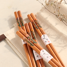 5 Pairs Japan Style Wooden Chopsticks Hand-painted Little Flower Sushi Tableware Food Chopsticks Home Decoration 2024 - buy cheap