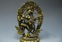 Song voge gem s0892 9 budismo tibetano bronze puro cobre 24k ouro gild kurukulla estátua de buda 2024 - compre barato