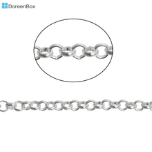Doreen Box-cadenas de eslabones de color plateado, accesorio de 400cm, 3x4mm (B02480) 2024 - compra barato