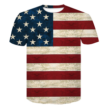 2019 New USA Flag T-shirt Men Women tshirts Sexy 3D Print Striped American Flag hip hop shirt Summer t shirt homme 3d Tops Tees 2024 - buy cheap