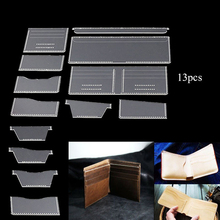 13 Pcs Acrylic Wallet Stencil Set Folded Template Leather Handmade Craft Sewing Pattern Stencil Sew Tool Accessory New DIY 2024 - buy cheap