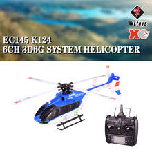 Wltoys-sistema de controle remoto para helicóptero xk ec145, k124, 6ch, motor sem escova, rc, 6g, transmissor de brinquedo compatível com smartphone 2024 - compre barato
