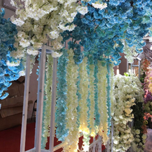 Ramo de hortensias de seda colgantes artificiales, 180cm, vid, flor, decoración para el hogar, fiesta de boda 2024 - compra barato
