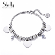 Bohemian Style Heart Charm Bracelets For Women Stainless Steel Beads Popcorn Chain Boho Crystal Bracelet Jewelry Party Gift 2020 2024 - buy cheap