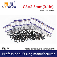 10PC/lot Black FKM Fluorine Rubber O-ring SealCS2.5mm OD8/9/10/11/12/13/14/15/16/17/18/19/20*2.5mm Gasket resistance Seal Washer 2024 - buy cheap