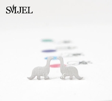 SMJEL 2017 Cute Dragon Earrings Fashion New Brincos Dinosaur Stud Earrings for Women pendientes  statement jewelry 2024 - buy cheap