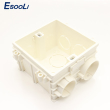 Esooli tamanho 86*86mm cassete universal branco caixa de montagem de parede para tomada ue/ru caixa traseira e interruptor de toque de luz 2024 - compre barato