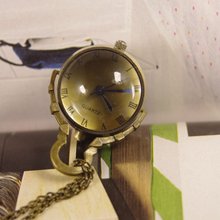 2017 relógio frete grátis nova moda corrente das mulheres dos homens senhora bola escudo mini roman bronze quartzo bolso relógio antigo colar 2024 - compre barato