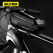 WILD MAN-Bolsa de bicicleta de gran capacidad con carcasa dura, bolso para bicicleta de carretera o de montaña, resistente al agua, con tubo superior de carbono PU, accesorios de ciclismo 2024 - compra barato