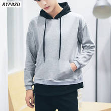 2019 Autumn New Casual Hoodies Men Hip Hop Oversized Pullover Patchwork Panelled Student College Hooded Men Sweatshirt Tracksuit 2024 - buy cheap