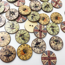 50pcs 15mm Clock Wooden Round Shape Buttons Sewing Clothings Handmade DIY Crafts Scrapbooking WB611 2024 - buy cheap