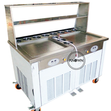 2020 commercial  fried ice cream machine double square pan ice cream making machines ice cream cold plate 2024 - buy cheap