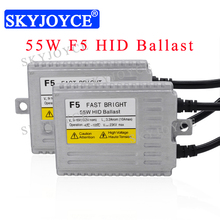 SKYJOYCE-balasto brillante y rápido de 12V, CA 55W, Kit de faros para bombilla HID, bloque de encendido Delgado Digital 55W F5, Reactor HID de arranque rápido 2024 - compra barato