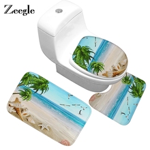 Zeegle-alfombra de baño con diseño de playa, alfombrilla antideslizante para el baño, suelo de baño, absorbente 2024 - compra barato