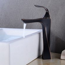 Grifos de lavabo de baño con acabado de bronce negro, grifo de fregadero de latón, grifo de lavabo de agua fría y caliente torneira 2024 - compra barato