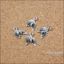 60 pcs Vintage zinc alloy Charm Antique Silver leaf pendant fit Bracelet Necklace  metal jewelry accessories Making 2024 - buy cheap