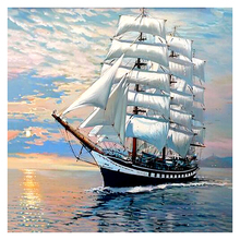 LZAIQIZG NEW 5D DIY Diamond Painting Sailboat Sunset Diamond Embroidery Cross Stitch Needlework Gift Full Rhinestone Decoration 2024 - buy cheap