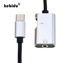 Kebidu-adaptador tipo c para fone de ouvido, 3.5mm, suporta carregamento de música e ligações, para xiaomi mi6, mix2, huawei mate 10 2024 - compre barato