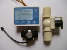 Medidor de fluxo de água com sensor de fluxo, válvula solenoide, medidor lcd, 2020 polegadas 2024 - compre barato