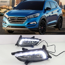 CSCSNL Car flashing 1Pair Car DRL For Hyundai Tucson 2015 2016 2017 2018 LED fog lamps daytime running lights DRL Daylight 2024 - buy cheap