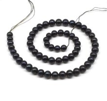 Perla suelta al por mayor joyería, AA 7-8MM Color negro patata Natural perla redonda de agua dulce perlas sueltas, una hebra completa 2024 - compra barato