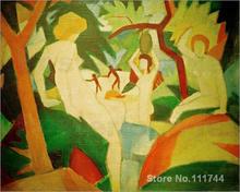 Paintings for bedroom Bathing Women August Macke reproduction art High quality Hand painted 2024 - buy cheap