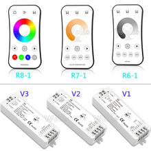 2,4G RF беспроводной светодиодный сенсорный пульт дистанционного управления dimmer 1CH 2CH 3CH светодиодный контроллер для одного цвета/цветовая температура/RGB светодиодный 2024 - купить недорого