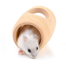 Natural Wooden Barrel Drum Shaped Hamster House Wood Toy for Hamsters Toys Pet Hamster Wooden Nest Little House Toy 2024 - buy cheap
