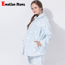Emotion Moms Winter Maternity Pajamas Breastfeeding Sleepwear Sets Pregnancy Nightwear Suit Pajamas for Pregnant Women 2024 - buy cheap