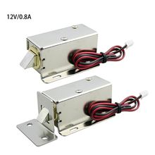 Cerradura magnética eléctrica de Metal DC12V 0.8A, solenoide, almacenamiento de puerta, Perno de gabinete, cajón, Lima, electrónica, Control de acceso, accesorios 2024 - compra barato